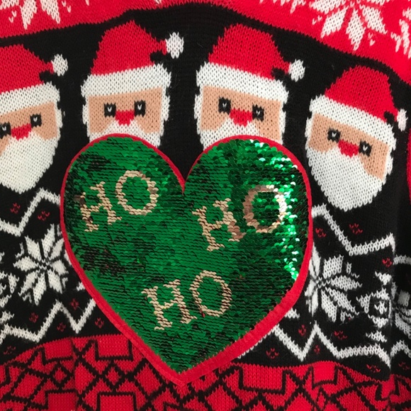 Christmas No Boundaries Ugly Sweater Reversible Sequins Santa Dress Size XXL 19 - Picture 3 of 6